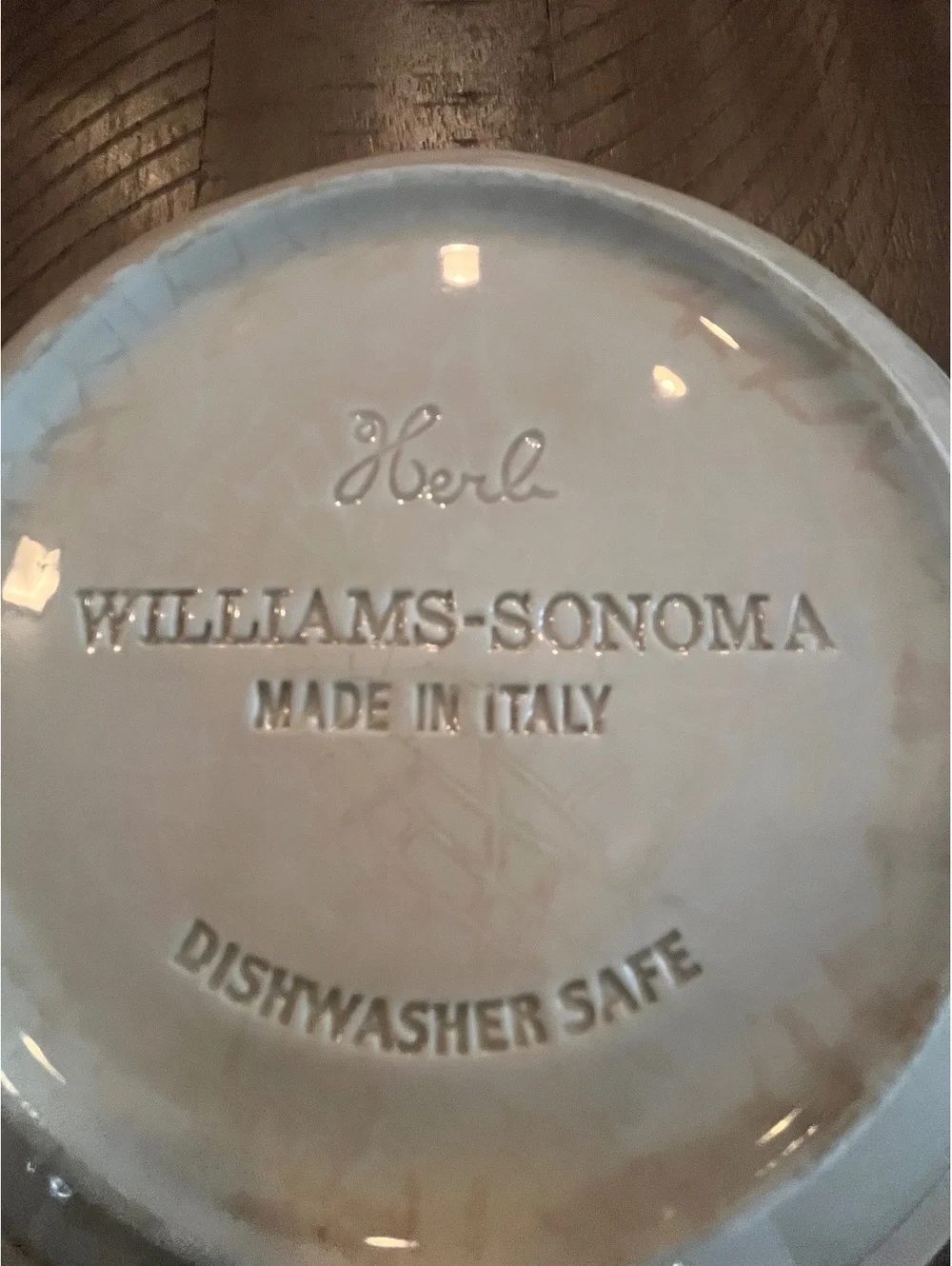 Williams-Sonoma Herb 9” Pasta Bowls Set of 3 Embossed Botanical Made in Italy